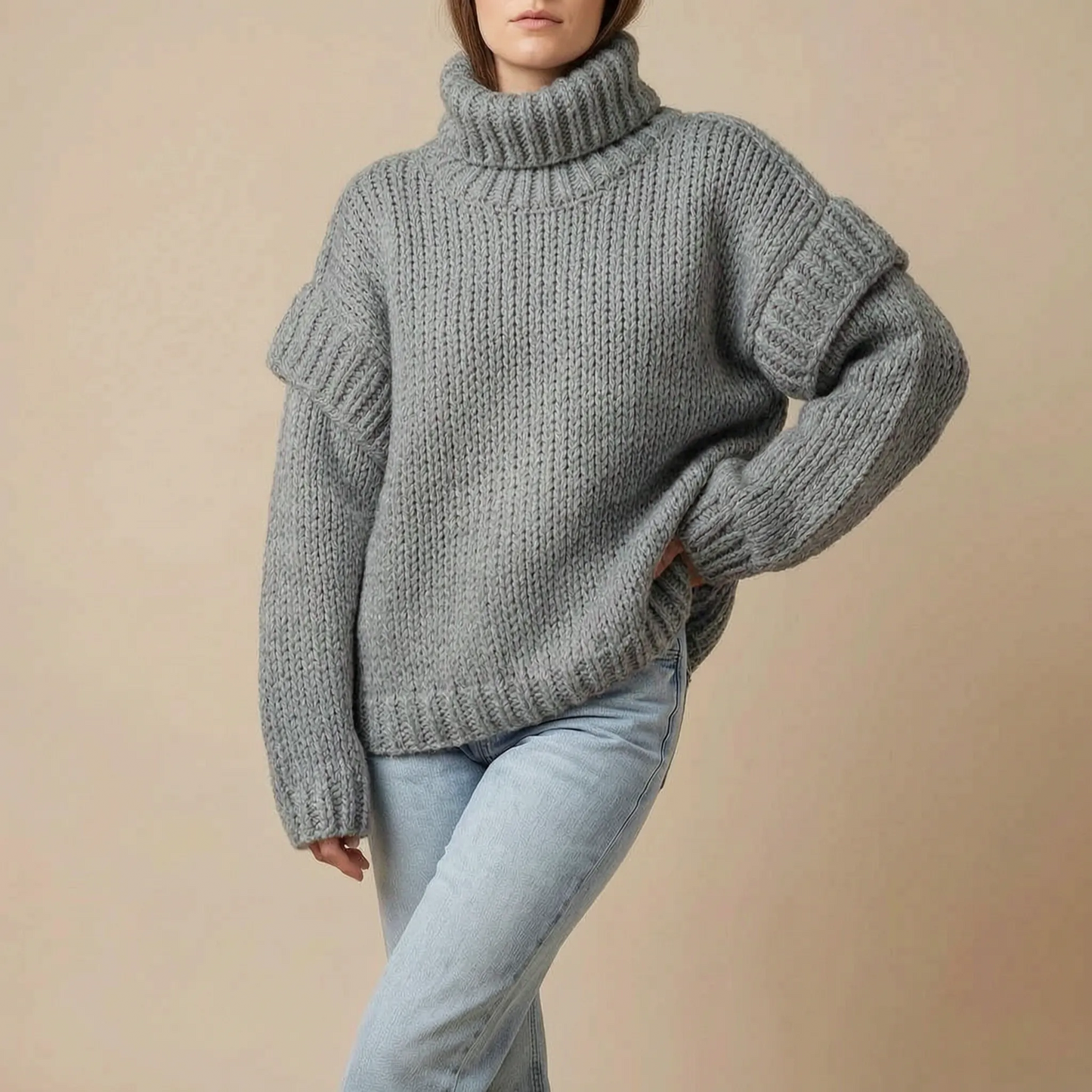 Cylis | Grober Oversize Rollkragenpullover Damen