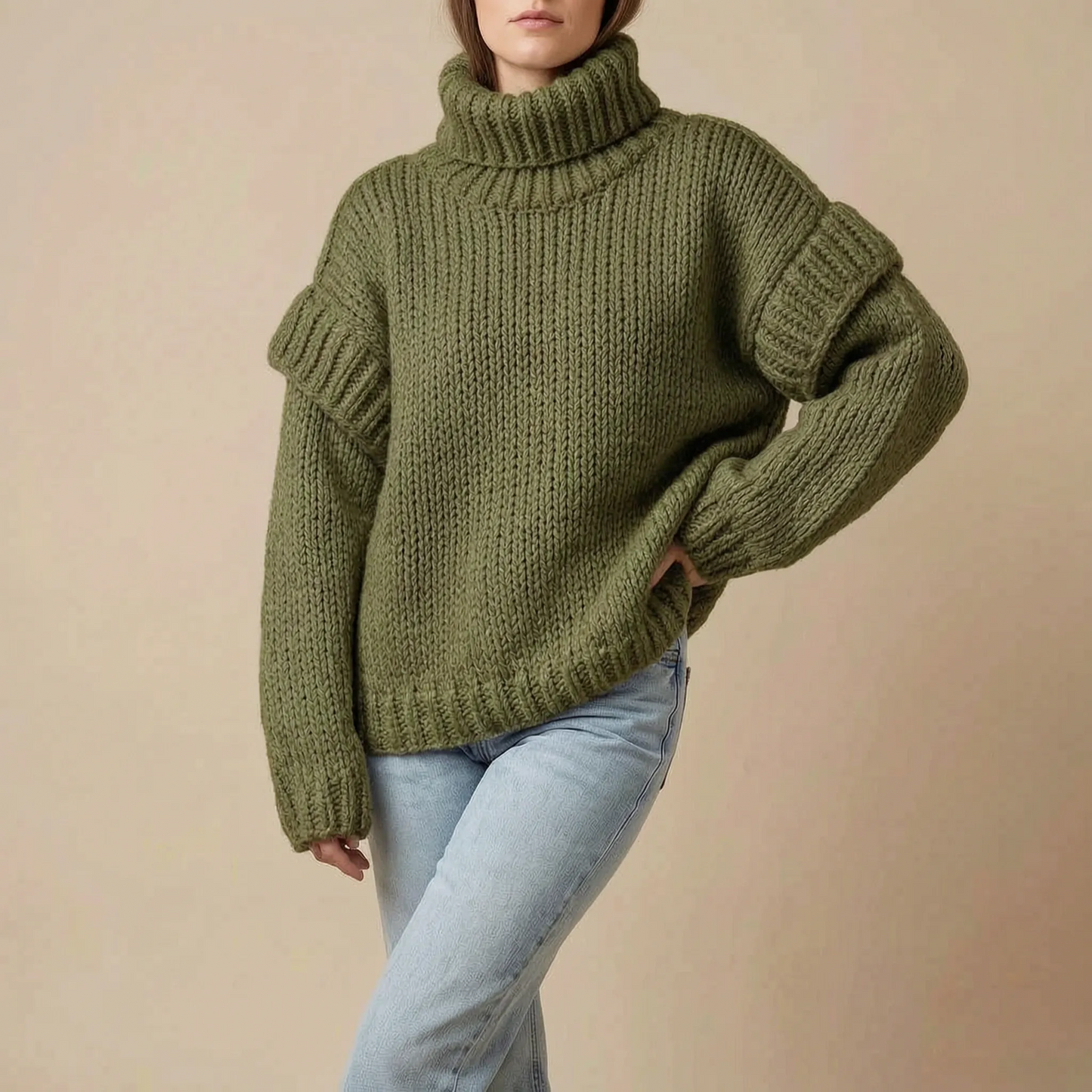 Cylis | Grober Oversize Rollkragenpullover Damen
