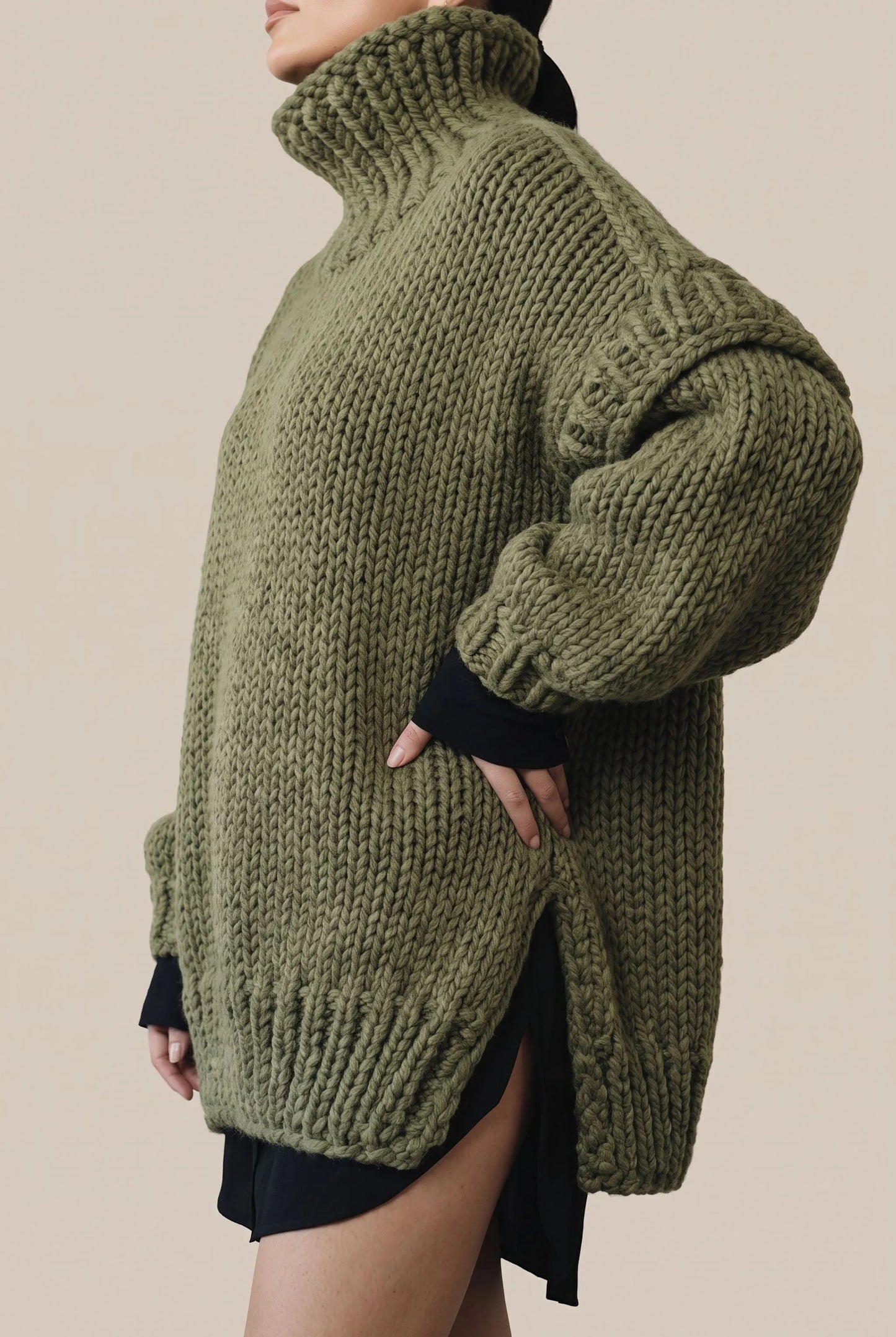 Cylis | Grober Oversize Rollkragenpullover Damen