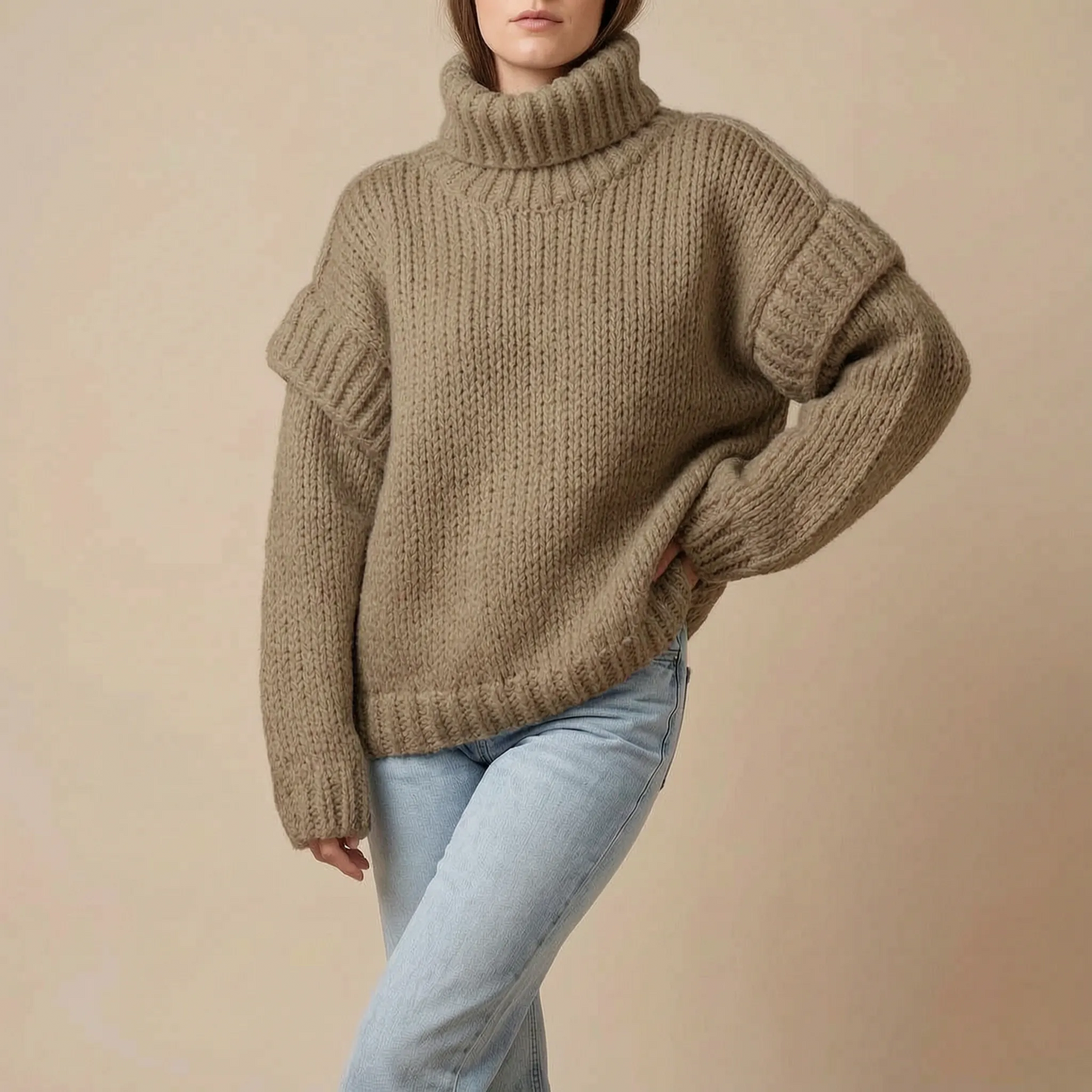Cylis | Grober Oversize Rollkragenpullover Damen