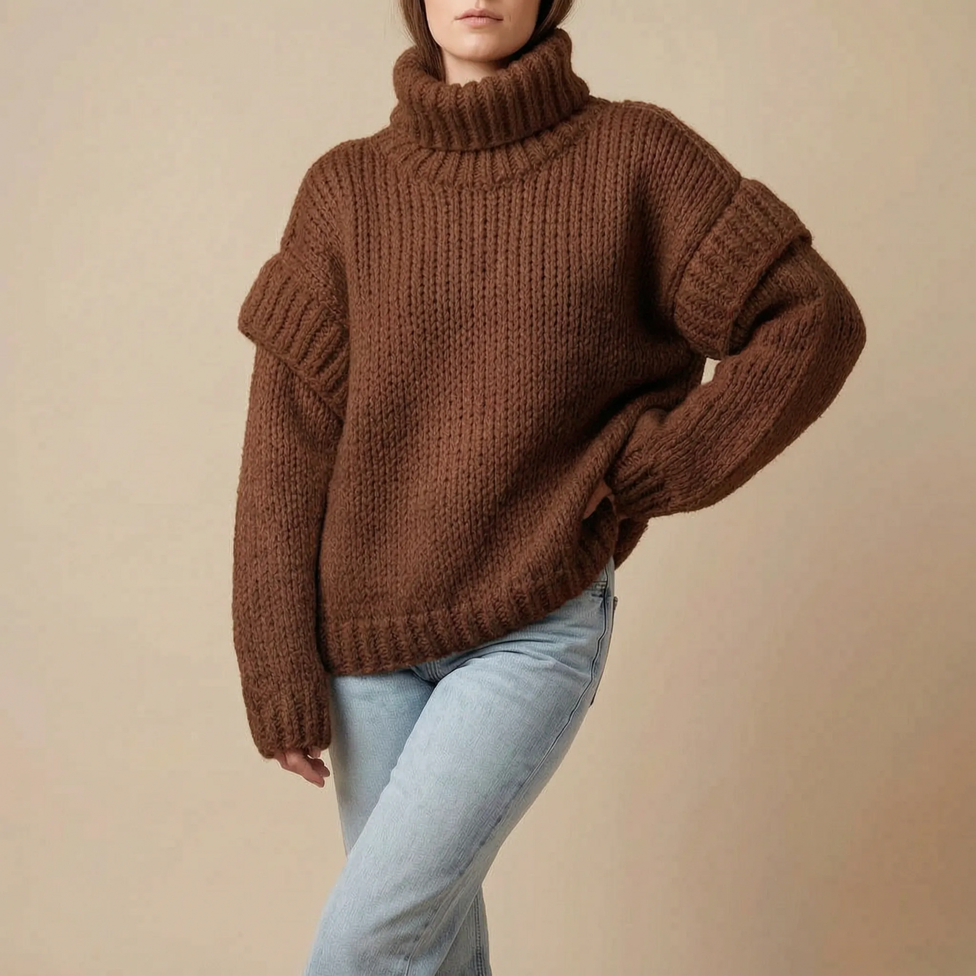 Cylis | Grober Oversize Rollkragenpullover Damen