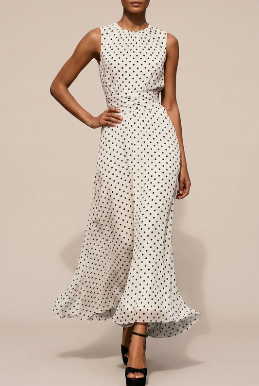 Dotify | Ärmelloses Polka-Dot Maxikleid