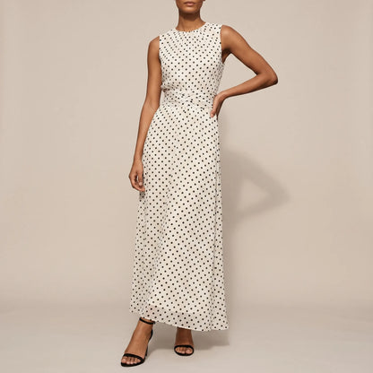 Dotify | Ärmelloses Polka-Dot Maxikleid