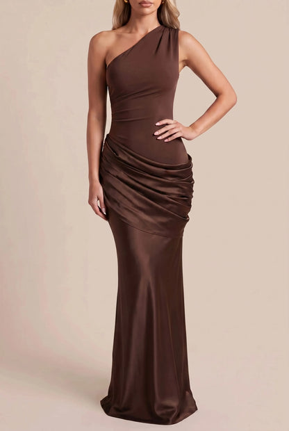 Drapina | Bodenlanges Abendkleid Mit One-Shoulder-Schnitt