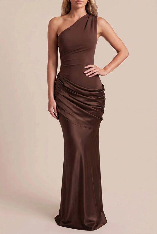 Drapina | Bodenlanges Abendkleid Mit One-Shoulder-Schnitt