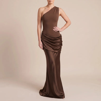 Drapina | Bodenlanges Abendkleid Mit One-Shoulder-Schnitt