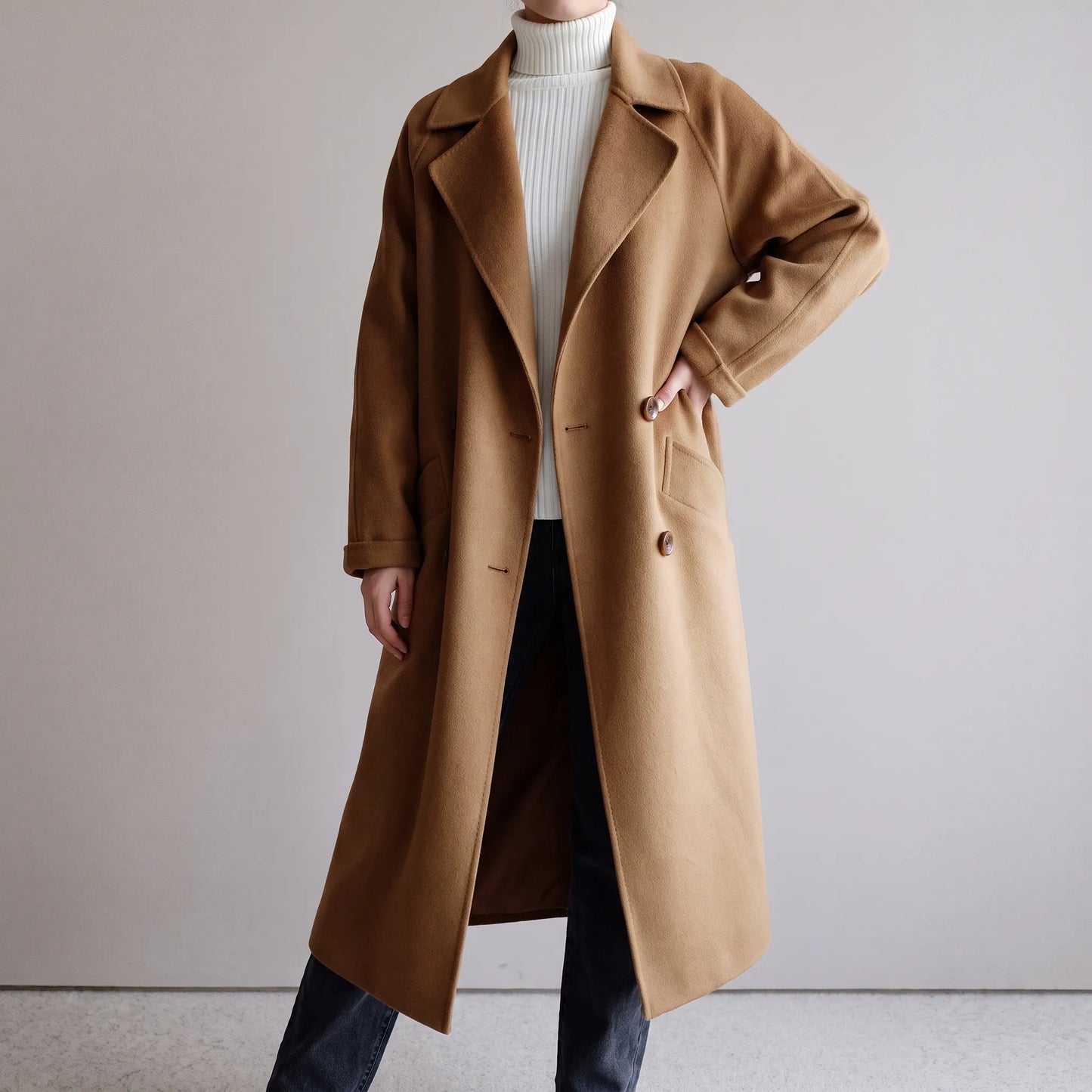 Elegis | Langer Damenmantel Im Trenchcoat-Stil
