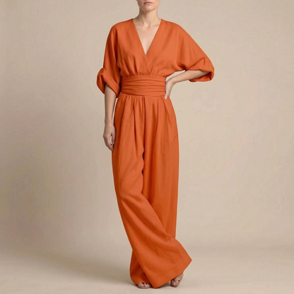 Elevata | Eleganter Fließender V-Ausschnitt Jumpsuit