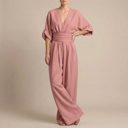 Elevata | Eleganter Fließender V-Ausschnitt Jumpsuit