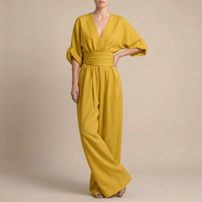Elevata | Eleganter Fließender V-Ausschnitt Jumpsuit