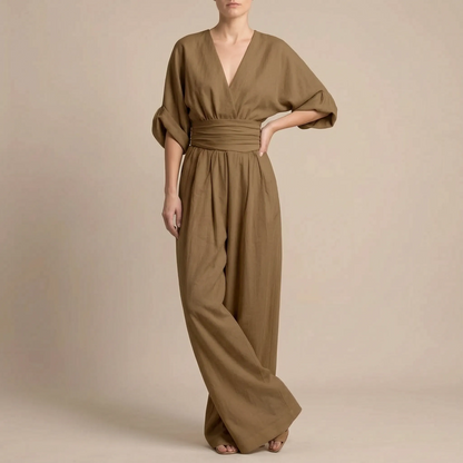 Elevata | Eleganter Fließender V-Ausschnitt Jumpsuit