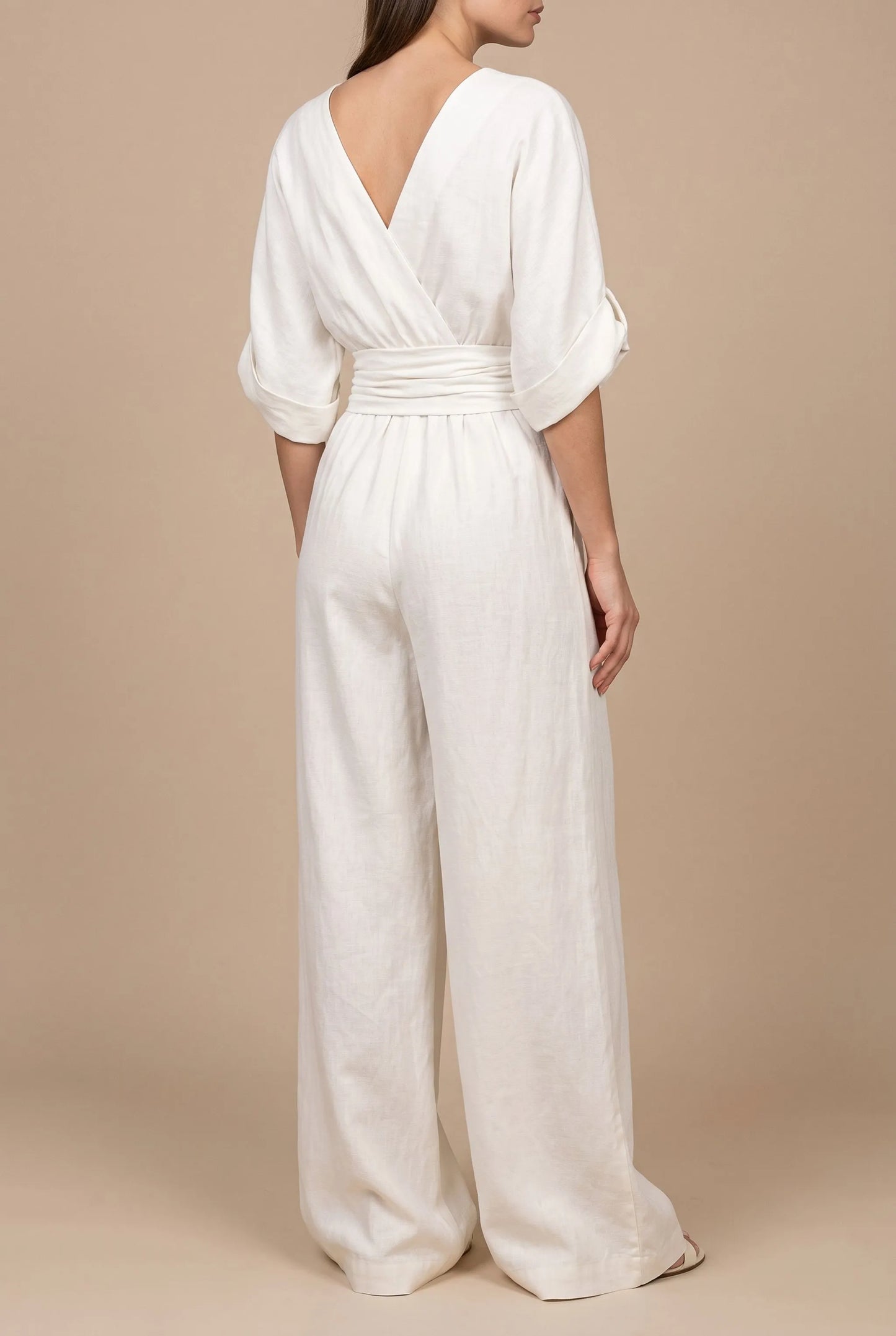 Elevata | Eleganter Fließender V-Ausschnitt Jumpsuit