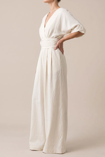 Elevata | Eleganter Fließender V-Ausschnitt Jumpsuit
