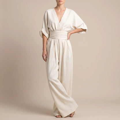 Elevata | Eleganter Fließender V-Ausschnitt Jumpsuit