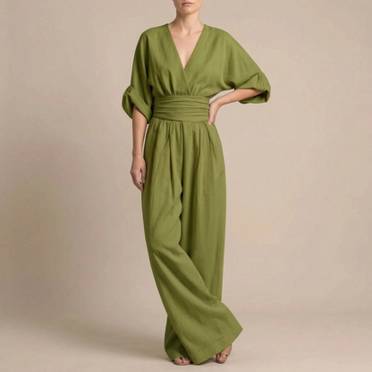 Elevata | Eleganter Fließender V-Ausschnitt Jumpsuit