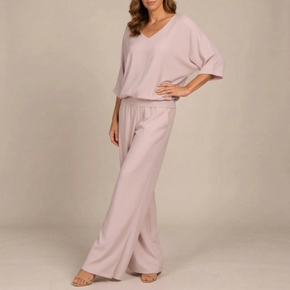 Elevee | Zweiteiliger Asymmetrischer Fließender Festlicher Damen Hosenanzug