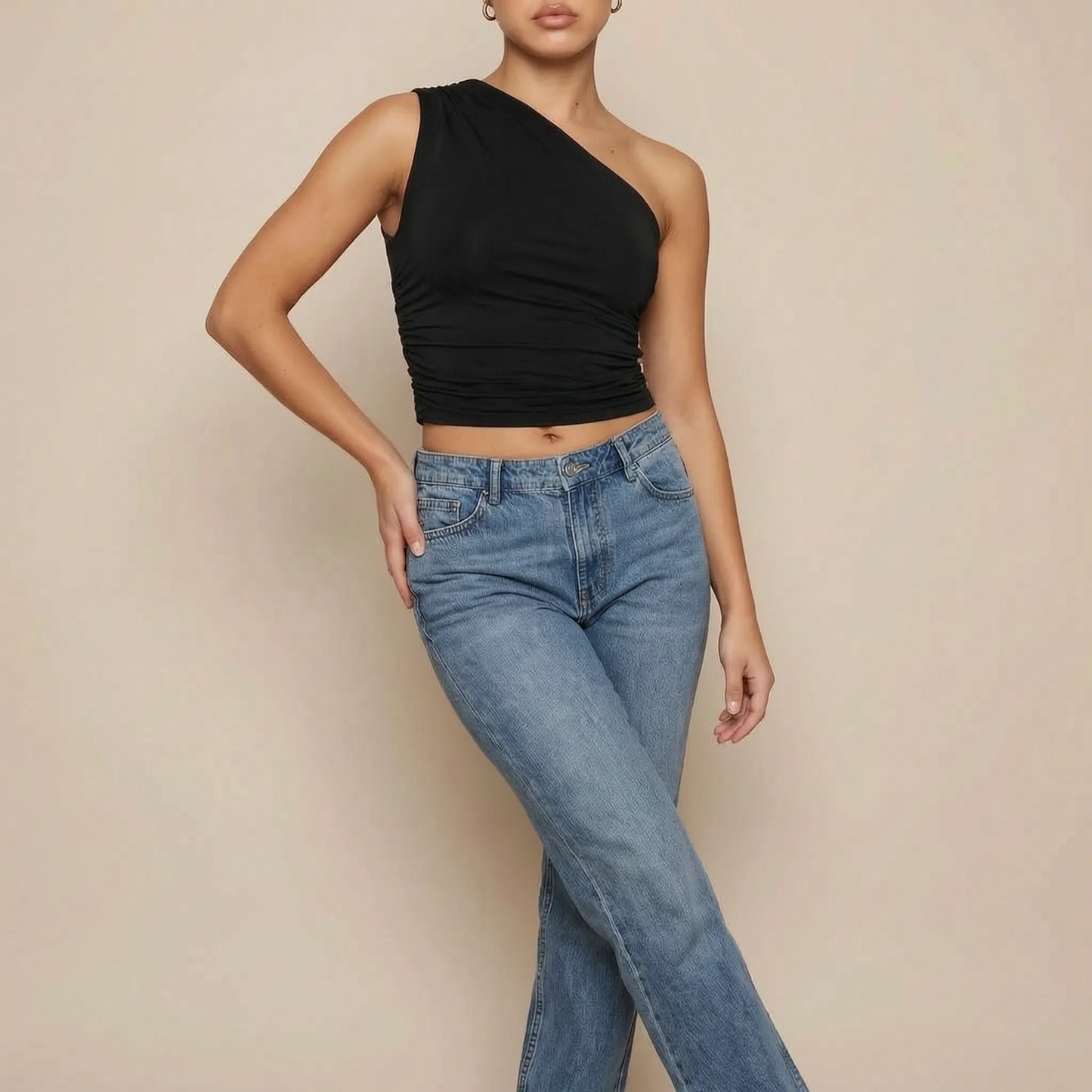 Eleventa | Elegantes One-Shoulder-Oberteil Mit Raffung