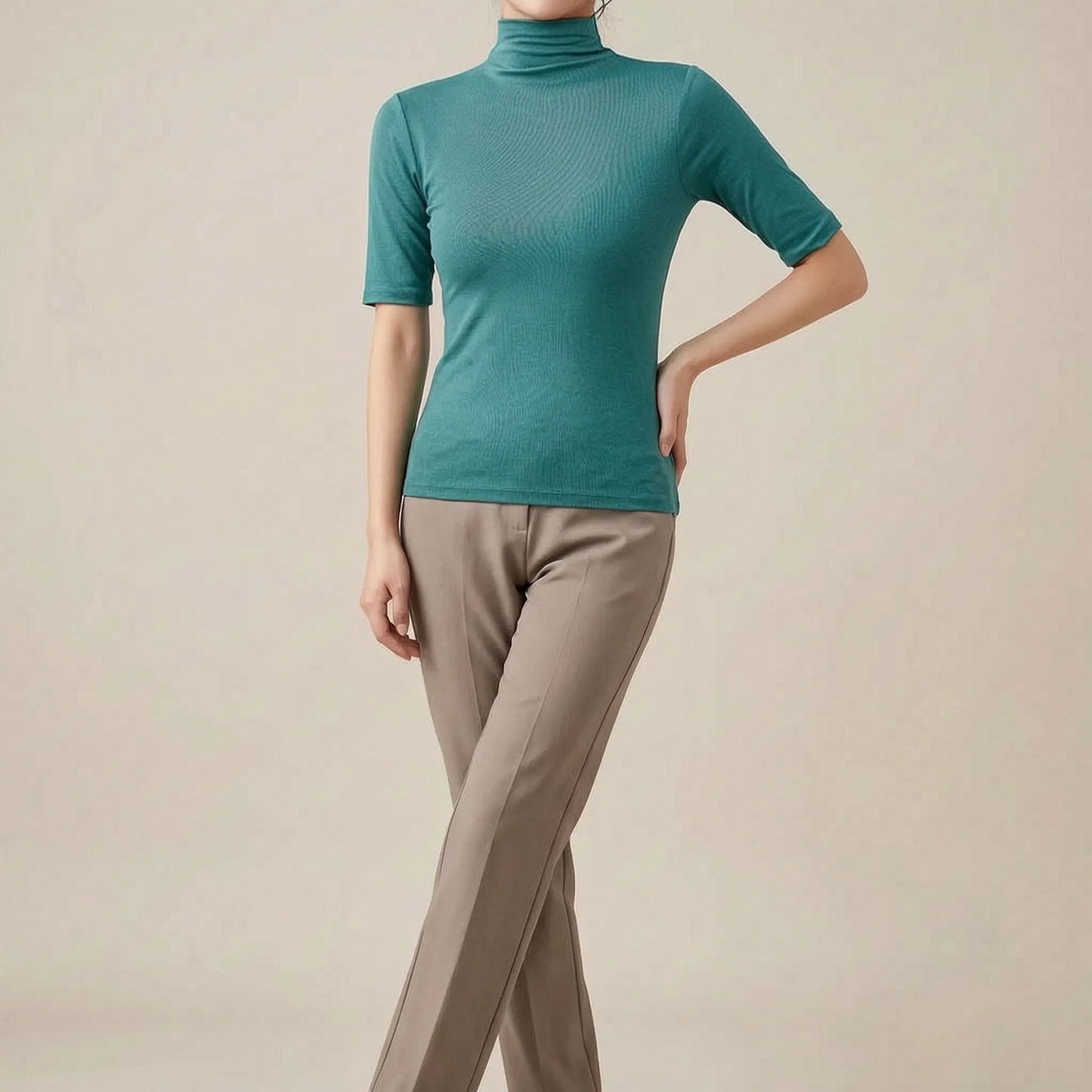 Elevia | Figurbetonter Rollkragenpullover Für Damen