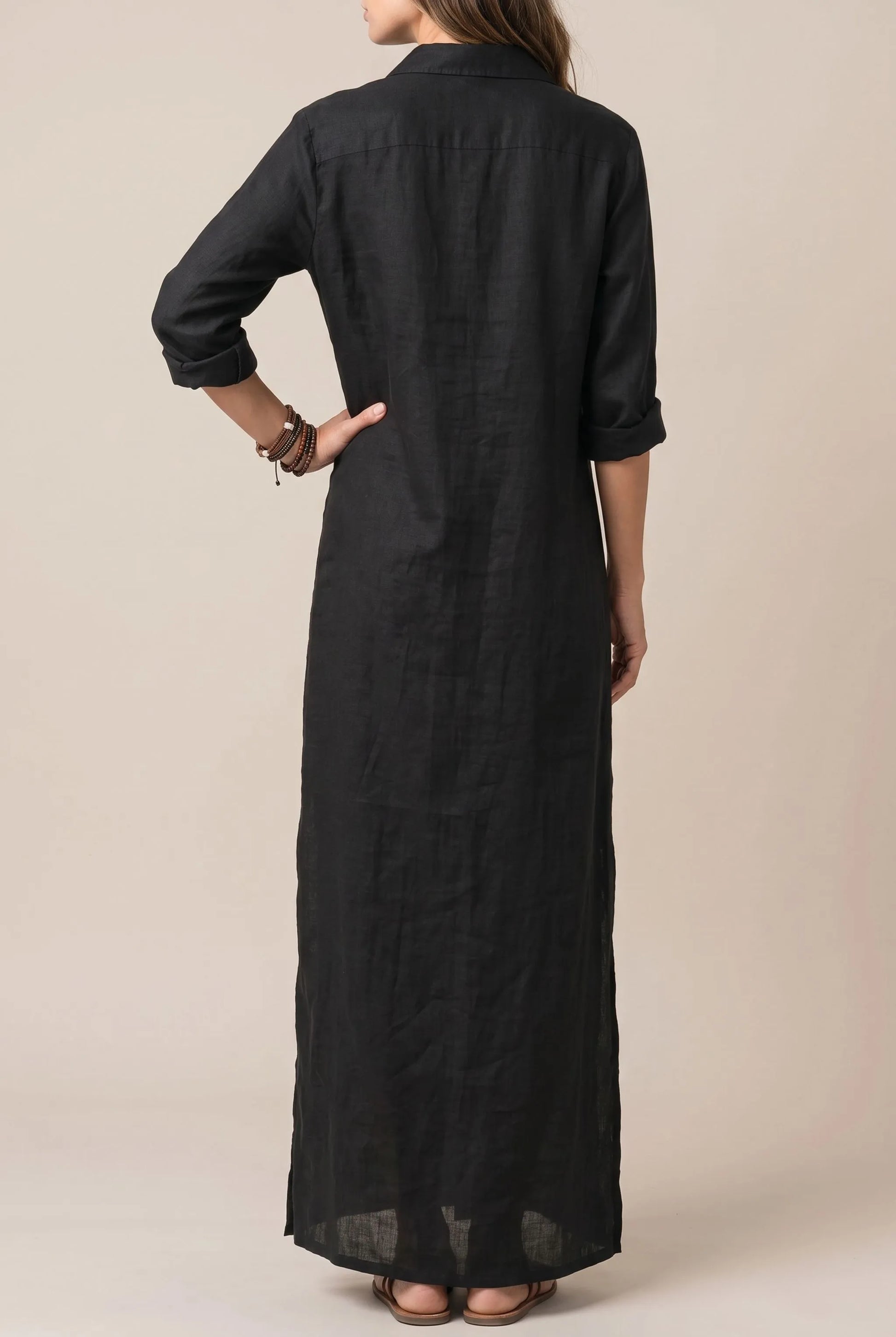 Elowen | Locker Fallendes Maxi-Hemdblusenkleid