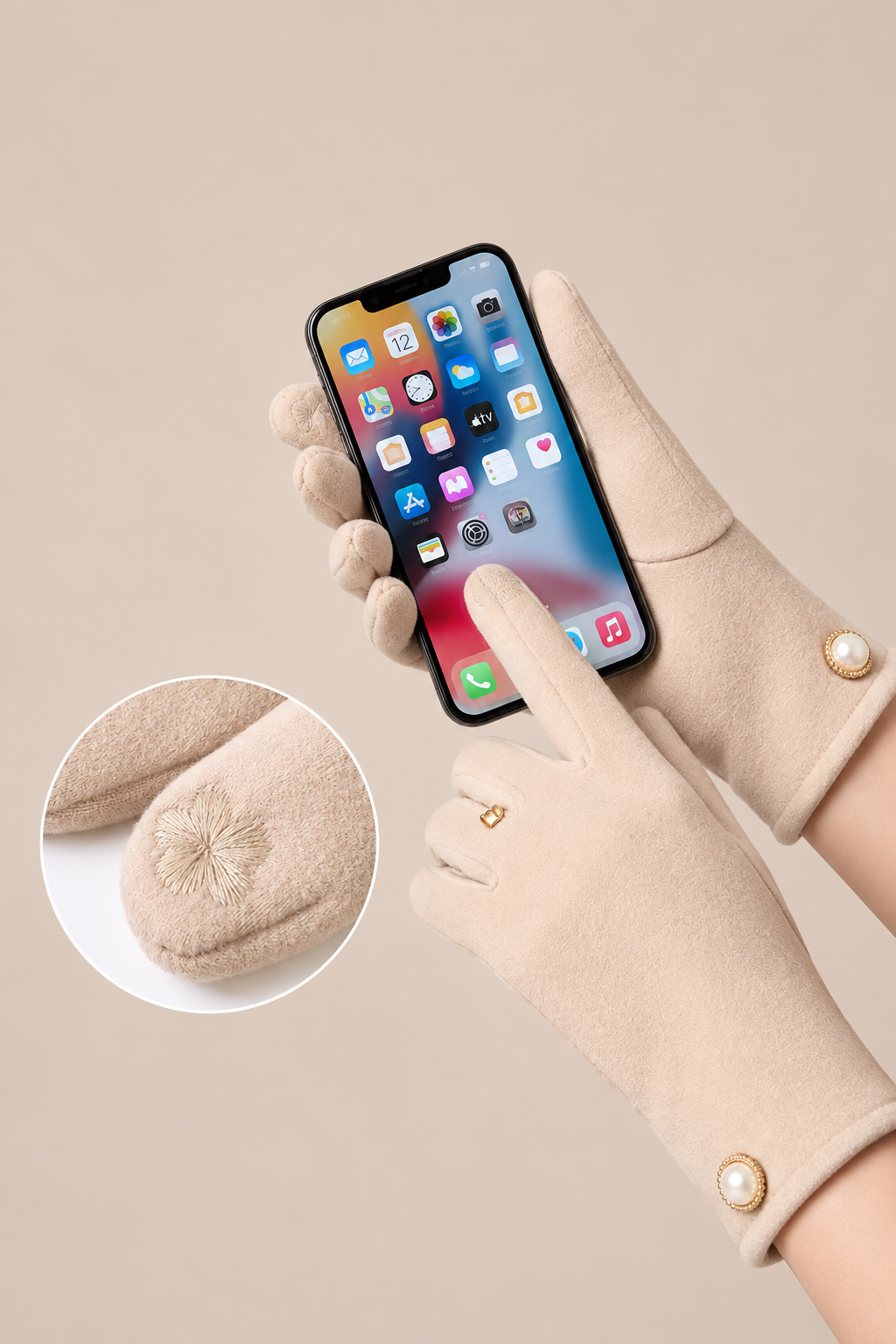 Elvara | Elegante warme Handschuhe mit dekorativen Details