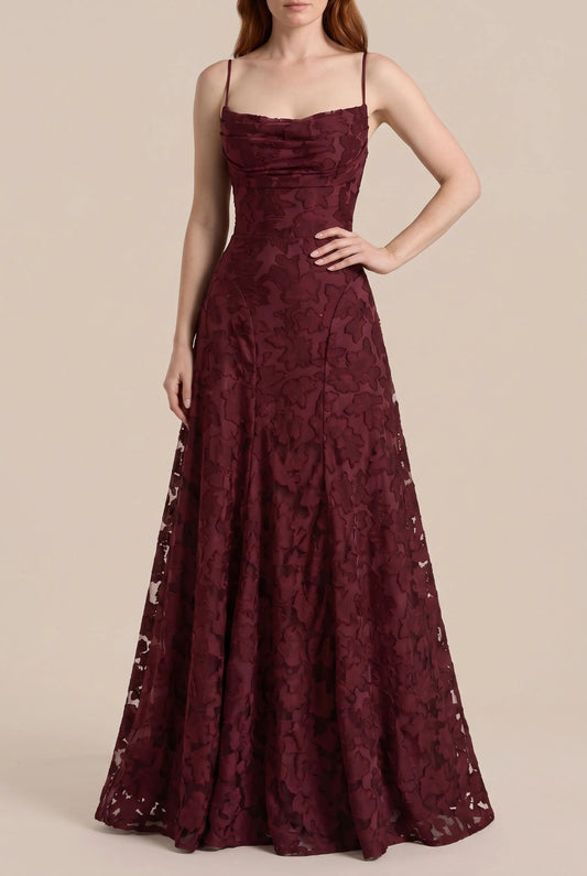 Evanna | Bodenlanges Ärmelloses Maxikleid Mit Floraler Struktur
