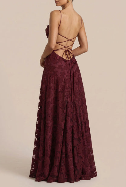 Evanna | Bodenlanges Ärmelloses Maxikleid Mit Floraler Struktur