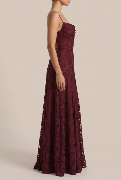 Evanna | Bodenlanges Ärmelloses Maxikleid Mit Floraler Struktur