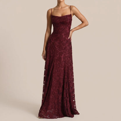 Evanna | Bodenlanges Ärmelloses Maxikleid Mit Floraler Struktur