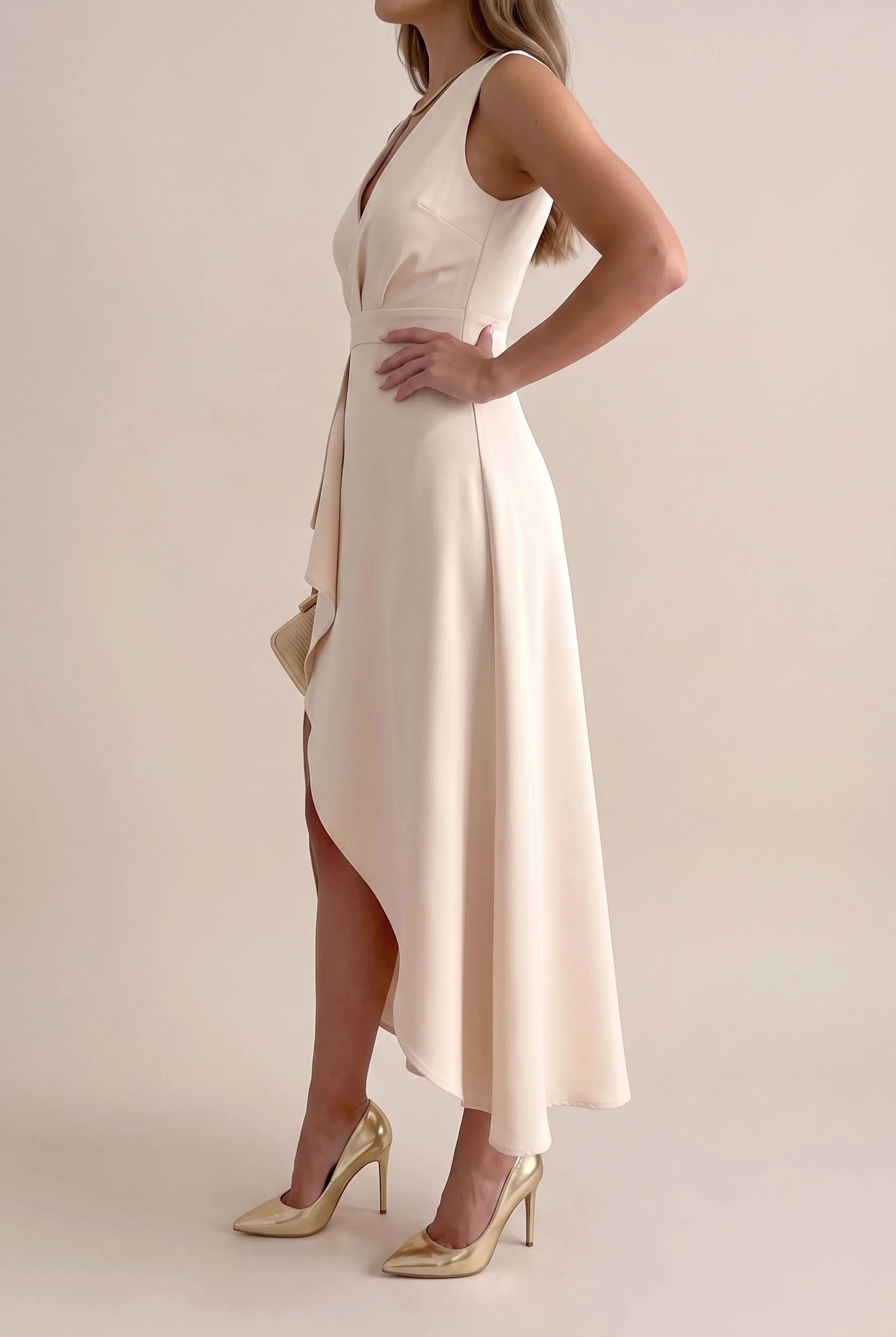 Evella | Asymmetrisches Midi-Abendkleid