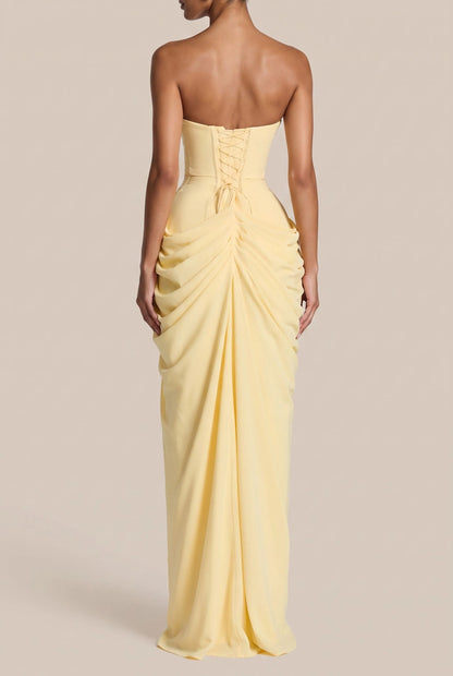 Evelyna | Bodenlanges Schulterfreies Abendkleid Mit Beinschlitz