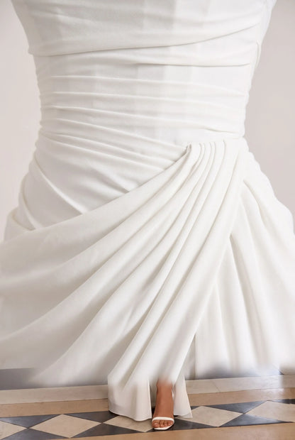 Evelyna | Bodenlanges Schulterfreies Abendkleid Mit Beinschlitz