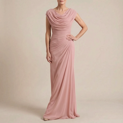 Evengrace | Elegantes Bodenlanges Maxikleid Mit Raffung