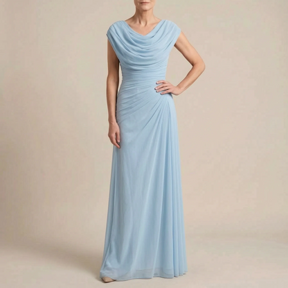 Evengrace | Elegantes Bodenlanges Maxikleid Mit Raffung