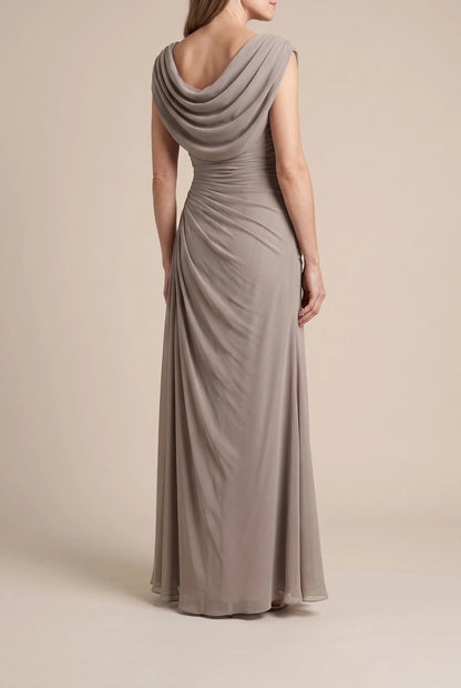 Evengrace | Elegantes Bodenlanges Maxikleid Mit Raffung