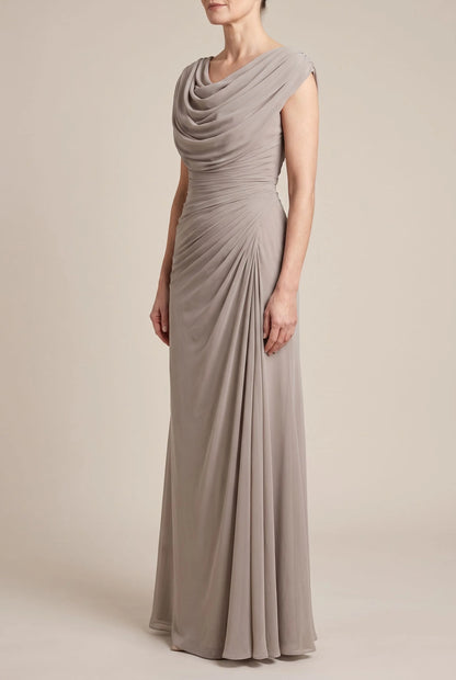 Evengrace | Elegantes Bodenlanges Maxikleid Mit Raffung