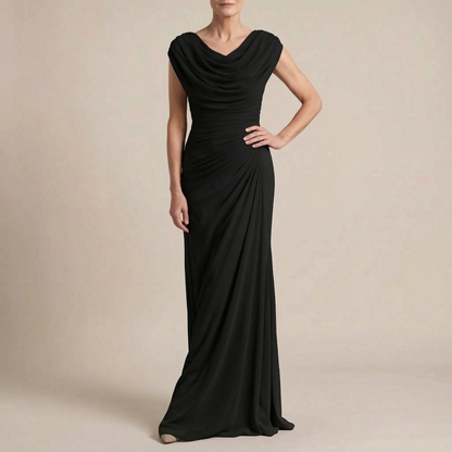 Evengrace | Elegantes Bodenlanges Maxikleid Mit Raffung