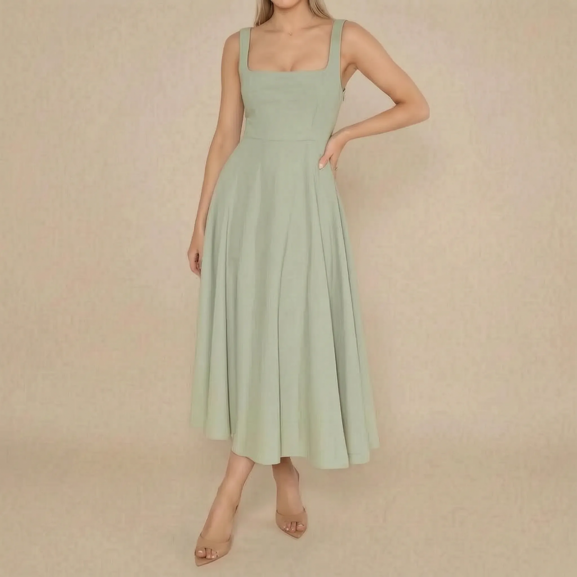 Evoria | Ärmelloses Midikleid In A-Linie