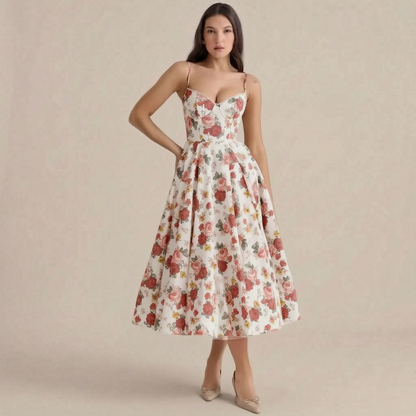 Flarefit | Figurbetontes Midikleid Mit Weitem Rock