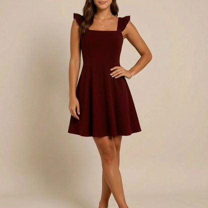 Flaris | Elegantes Sommerkleid Mit Gerüschten Trägern