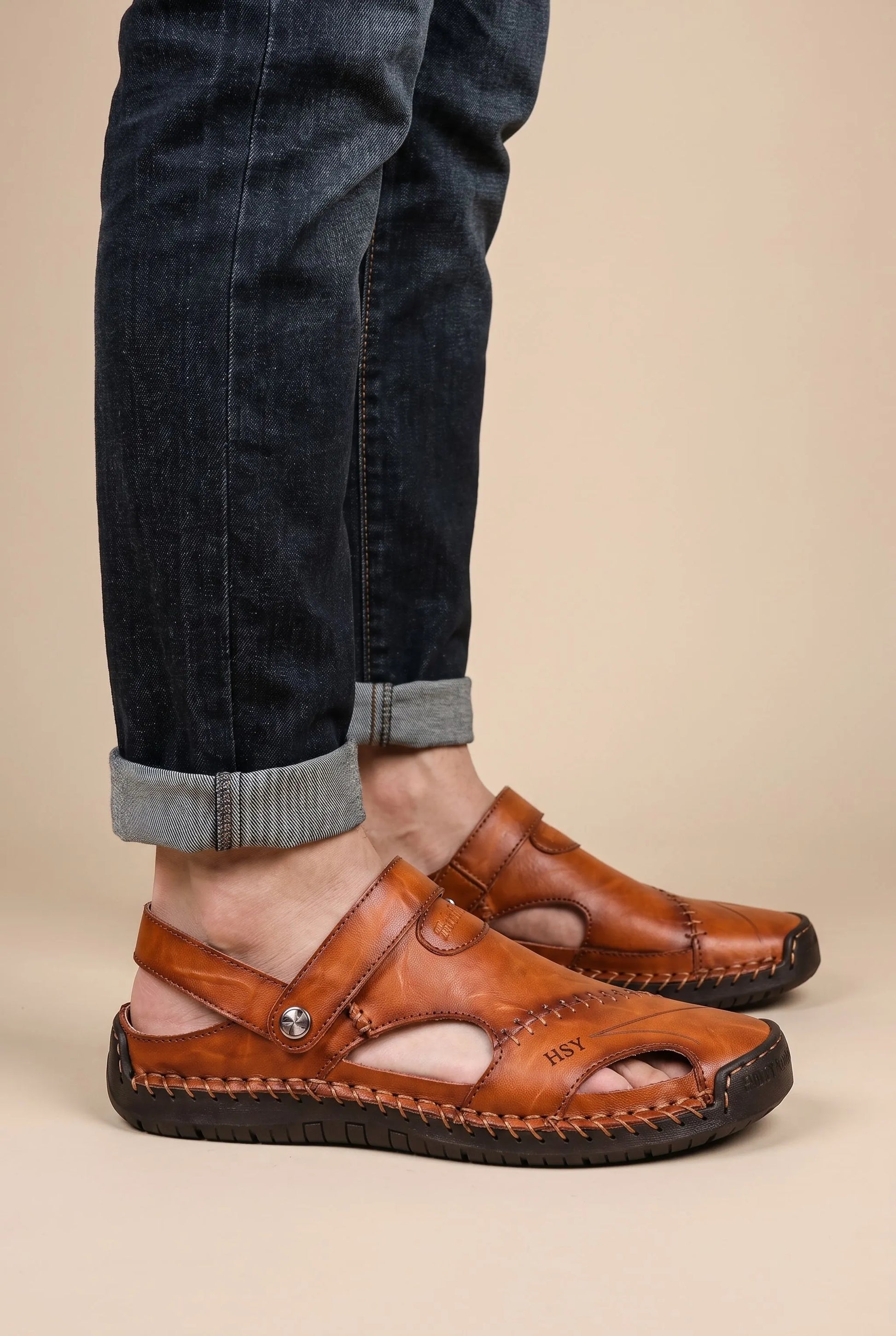 Flexari | Lässige Herrensandalen Mit Geschlossener Kappe
