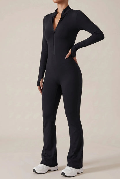 Flexique | Eng Anliegender Langärmliger Fitness Jumpsuit