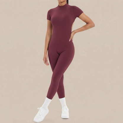 Flexive | Kurzärmeliger Sport-Jumpsuit Mit Rückenausschnitt