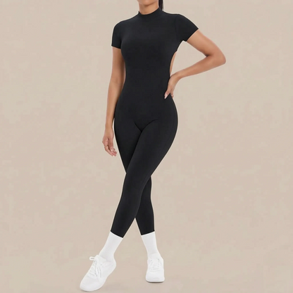 Flexive | Kurzärmeliger Sport-Jumpsuit Mit Rückenausschnitt