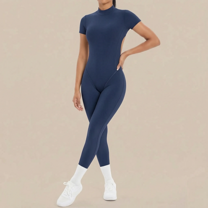 Flexive | Kurzärmeliger Sport-Jumpsuit Mit Rückenausschnitt