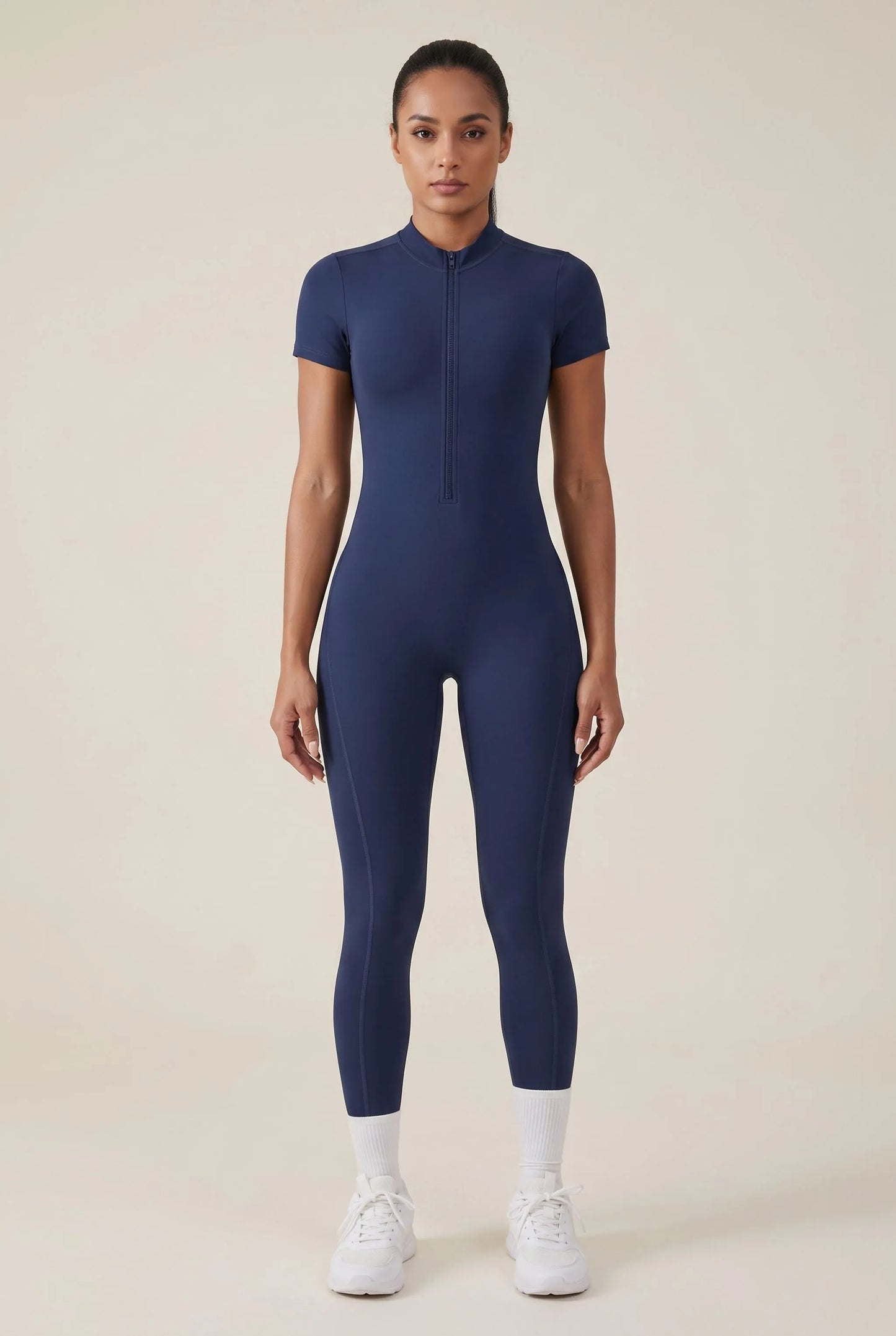 Flexive | Kurzärmeliger Sport-Jumpsuit Mit Rückenausschnitt