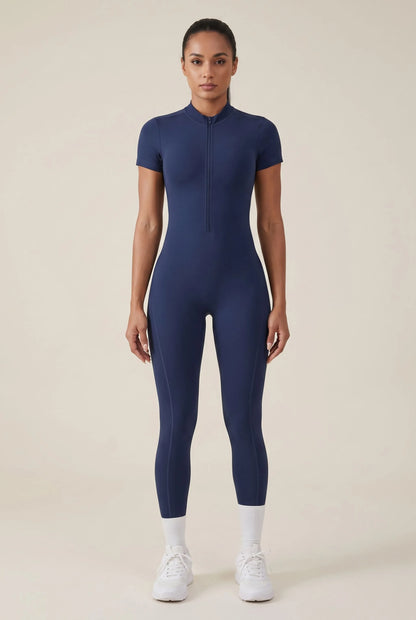 Flexive | Kurzärmeliger Sport-Jumpsuit Mit Rückenausschnitt