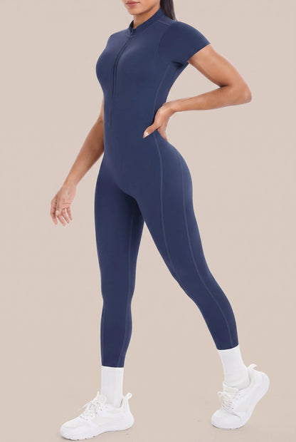 Flexive | Kurzärmeliger Sport-Jumpsuit Mit Rückenausschnitt