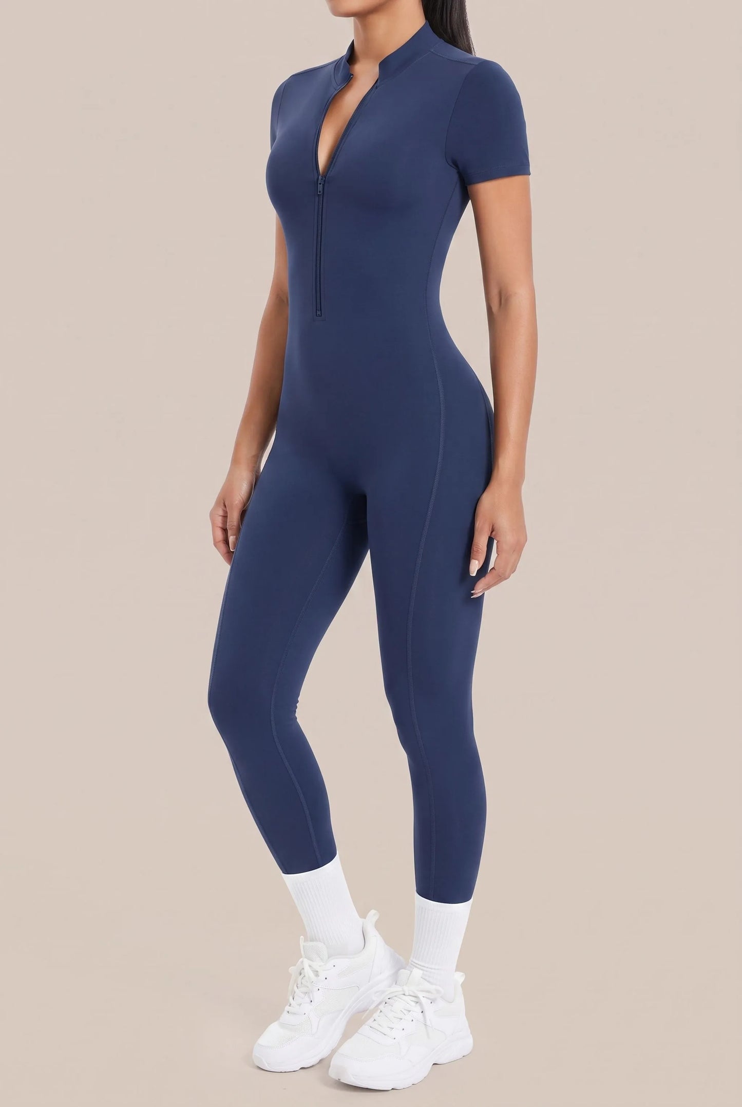 Flexive | Kurzärmeliger Sport-Jumpsuit Mit Rückenausschnitt
