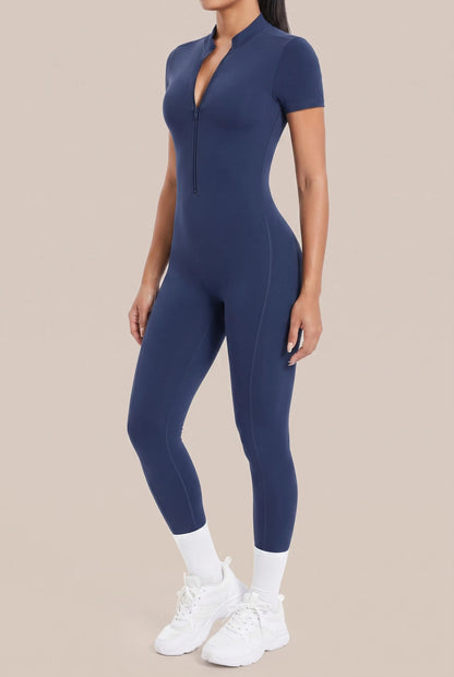 Flexive | Kurzärmeliger Sport-Jumpsuit Mit Rückenausschnitt