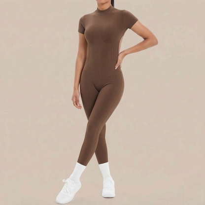 Flexive | Kurzärmeliger Sport-Jumpsuit Mit Rückenausschnitt